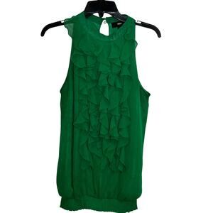 Mossimo Supply Company Women's Kelly Green Blouse with Ruffles Size Medium